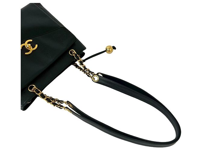 Chanel Vintage Coco Mark Caviar Leder Mini Tote Bag Schwarz - Ansicht 4