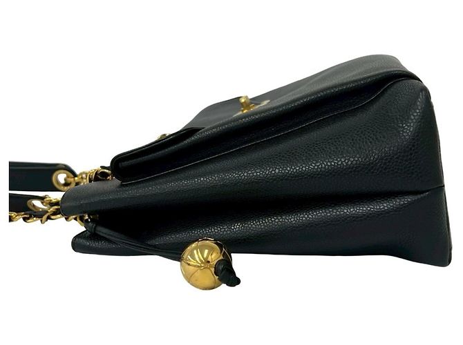 Chanel Vintage Coco Mark Caviar Leder Mini Tote Bag Schwarz - Ansicht 5