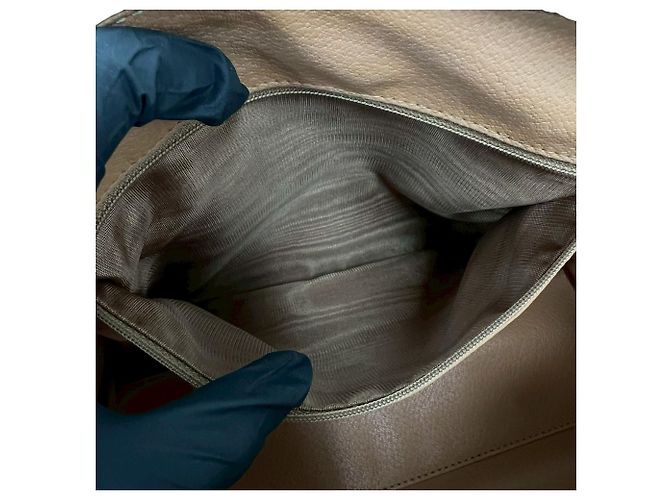 Triomphe Céline CELINE Vintage Macadam Blazon Leder Handtasche Braun - Ansicht 10