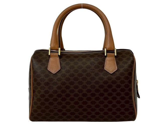 Triomphe Céline CELINE Vintage Macadam Blazon Leder Handtasche Braun - Ansicht 3