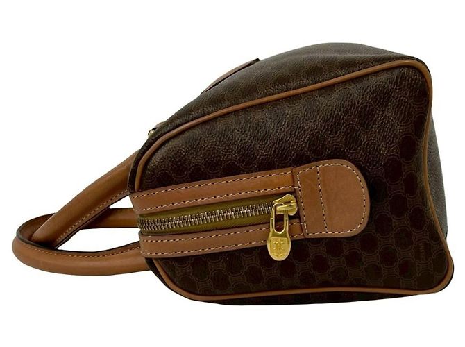 Triomphe Céline CELINE Vintage Macadam Blazon Leder Handtasche Braun - Ansicht 5