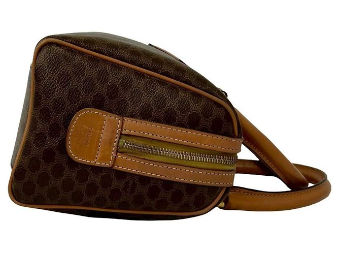Triomphe Céline CELINE Vintage Macadam Blazon Leder Handtasche Braun - Ansicht 6