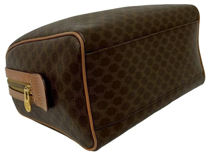Triomphe Céline CELINE Vintage Macadam Blazon Leder Handtasche Braun - Ansicht 7