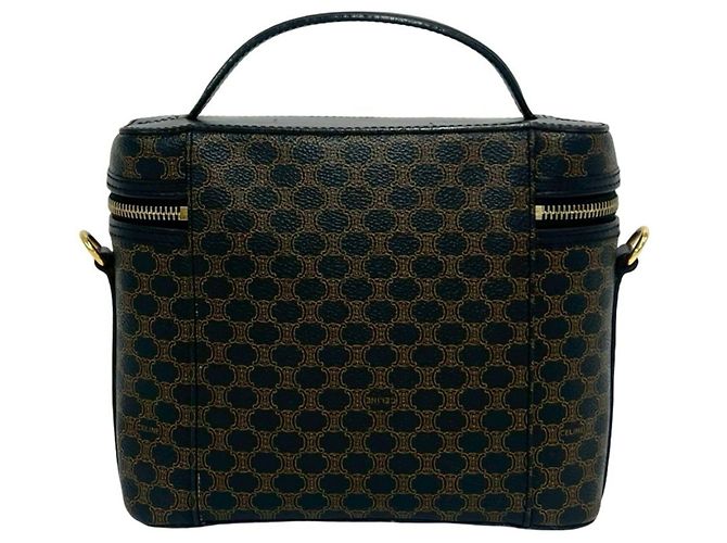 Céline CELINE Vintage Macadam Blazon Triomphe Pattern Handtasche Braun Schwarz - Ansicht 3