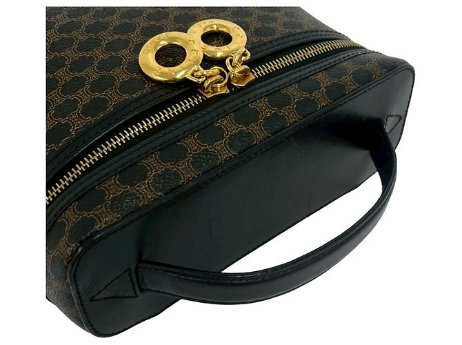 Céline CELINE Vintage Macadam Blazon Triomphe Pattern Handtasche Braun Schwarz - Ansicht 4