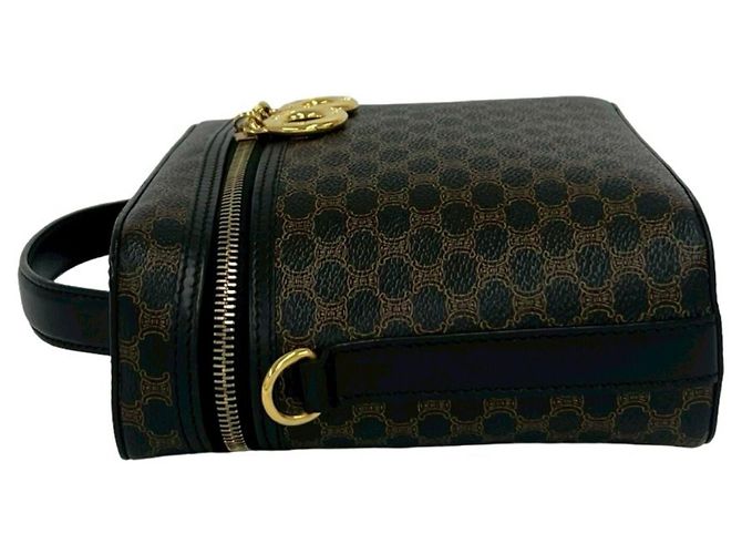 Céline CELINE Vintage Macadam Blazon Triomphe Pattern Handtasche Braun Schwarz - Ansicht 5