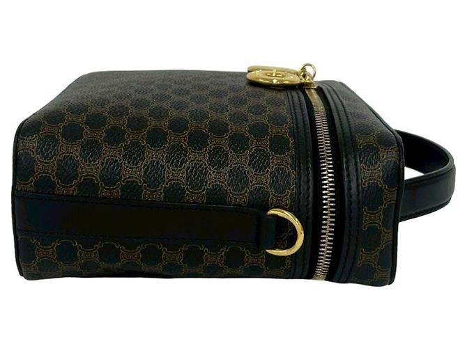 Céline CELINE Vintage Macadam Blazon Triomphe Pattern Handtasche Braun Schwarz - Ansicht 6