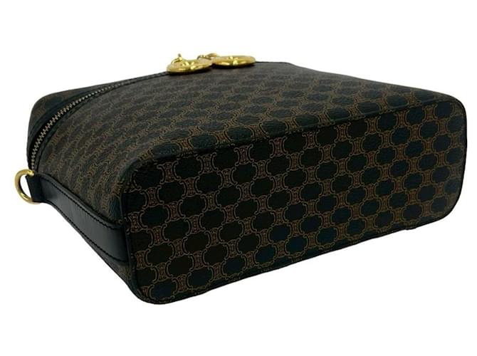 Céline CELINE Vintage Macadam Blazon Triomphe Pattern Handtasche Braun Schwarz - Ansicht 7