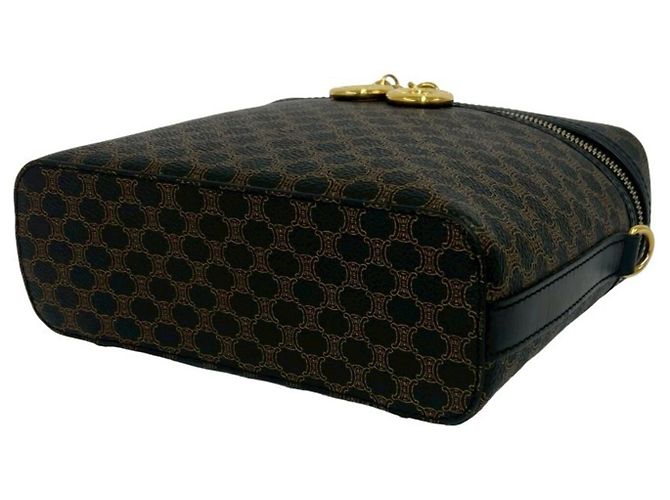 Céline CELINE Vintage Macadam Blazon Triomphe Pattern Handtasche Braun Schwarz - Ansicht 8