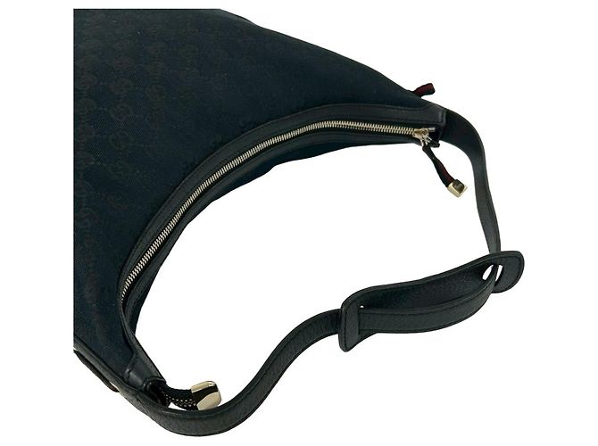 Borsa Hobo GUCCI Princy Sherry Line Nero Blu navy - vista 4