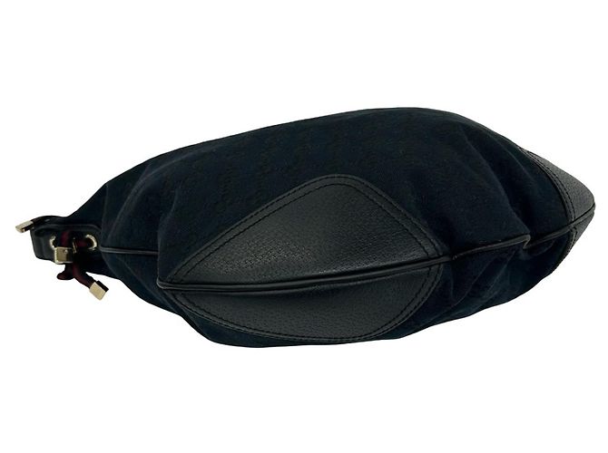 Borsa Hobo GUCCI Princy Sherry Line Nero Blu navy - vista 7