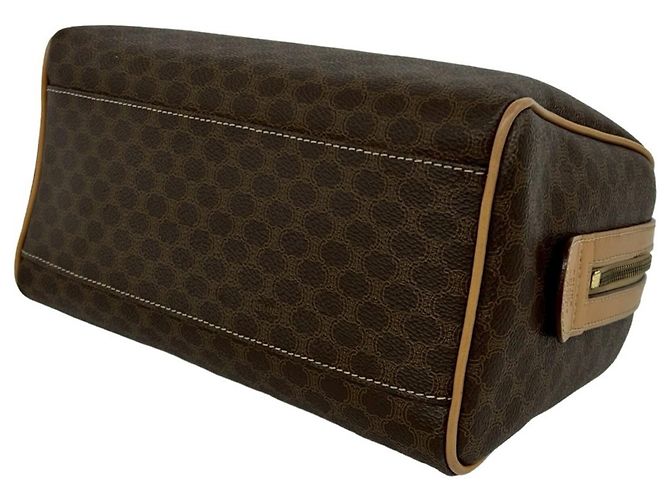 Céline Celine Vintage Macadam Blazon Logo Pattern Handtasche Braun - Ansicht 8