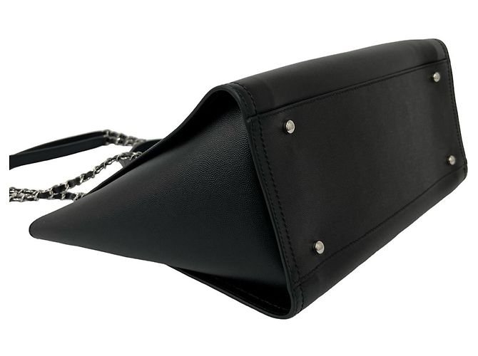 Borsa Tote Chanel Deauville Coco Mark Logo Nero - vista 7