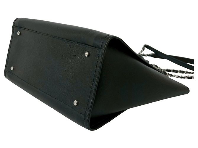 Borsa Tote Chanel Deauville Coco Mark Logo Nero - vista 8