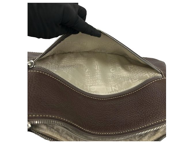 Borsa a tracolla e tote in pelle marrone Chanel - vista 10