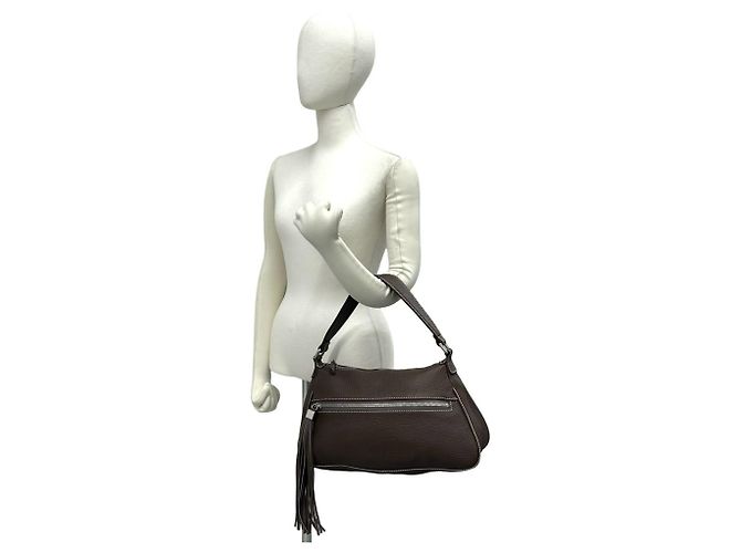 Borsa a tracolla e tote in pelle marrone Chanel - vista 2