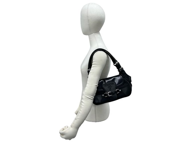 Mini borsa a tracolla in nylon Tessuto e pelle Prada Nero - vista 2