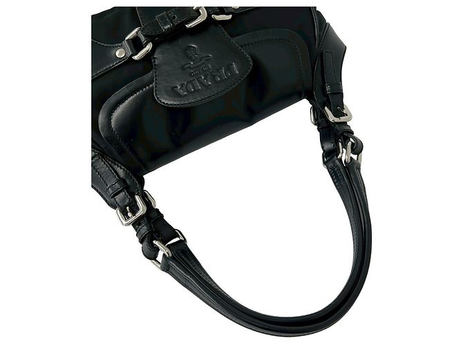 Mini borsa a tracolla in nylon Tessuto e pelle Prada Nero - vista 4