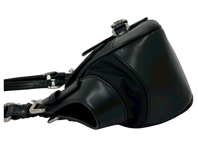 Mini borsa a tracolla in nylon Tessuto e pelle Prada Nero - vista 5