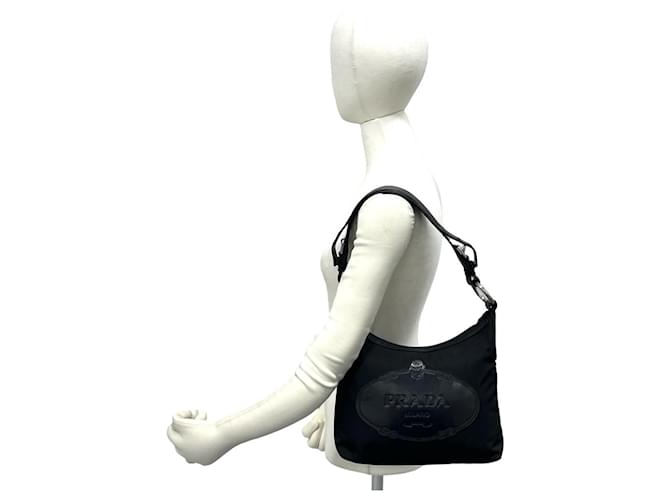 Tote Borsa a mano in nylon nero e pelle Prada - vista 2