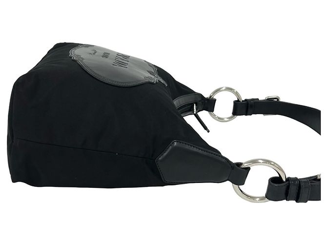 Tote Borsa a mano in nylon nero e pelle Prada - vista 6
