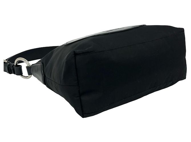 Tote Borsa a mano in nylon nero e pelle Prada - vista 7