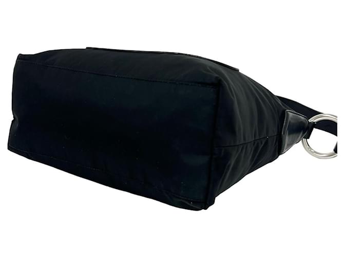 Tote Borsa a mano in nylon nero e pelle Prada - vista 8