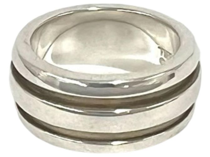 Tiffany & Co Tiffany Vintage Grooved Double Line Ring Silber - Ansicht 4