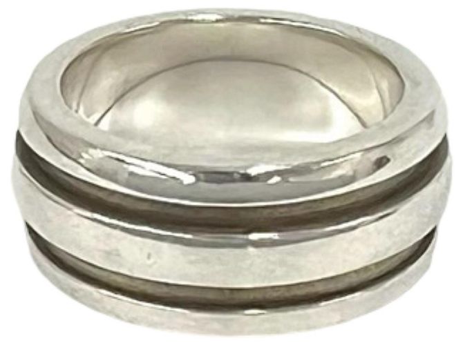 Tiffany & Co Tiffany Vintage Grooved Double Line Ring Silber - Ansicht 5