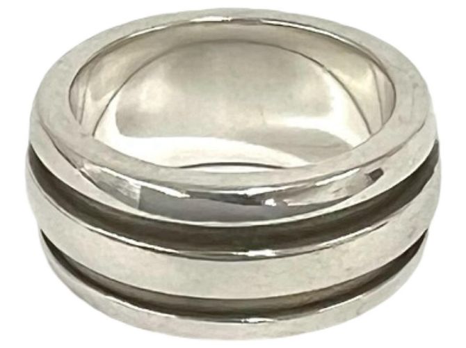 Tiffany & Co Tiffany Vintage Grooved Double Line Ring Silber - Ansicht 6
