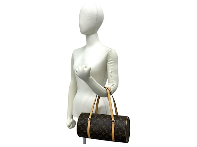 Borsa Louis Vuitton Papillon 30 Monogram Pattern Leather Marrone - vista 2