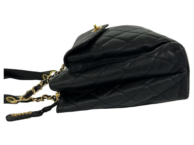 Borsa Tote Chanel Matelassé Coco Mark Black Nero - vista 5
