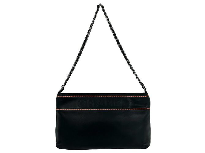 Borsa Chanel in pelle di agnello nera Nero - vista 3