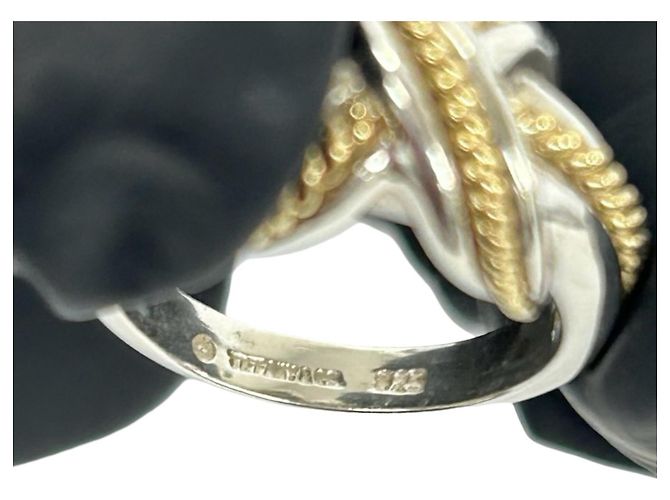 Tiffany & Co. Signature Cross Ring Silber Golden - Ansicht 3