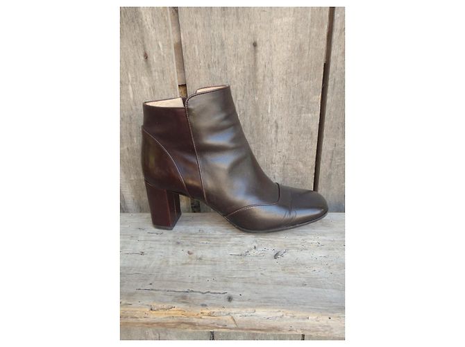 Botines Louis Vuitton en cuero marrón Castaño - vista 10