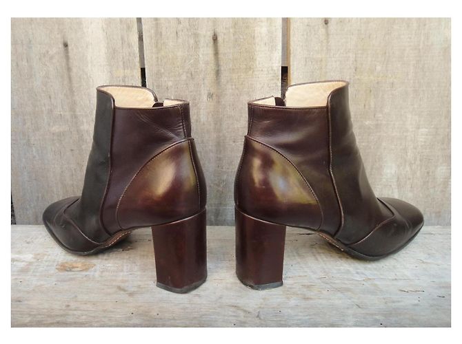 Botines Louis Vuitton en cuero marrón Castaño - vista 5