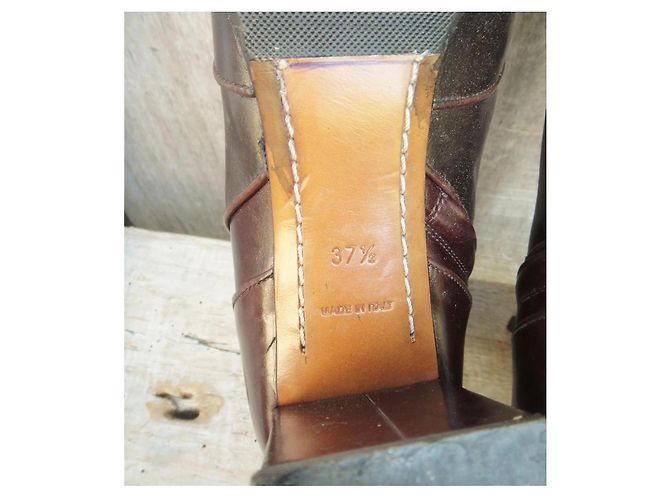 Botines Louis Vuitton en cuero marrón Castaño - vista 9