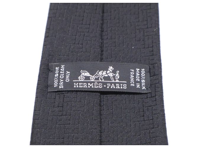 Hermès Gewebte Krawatte Hermes Fasonnet H 24 Schwarz - Ansicht 6
