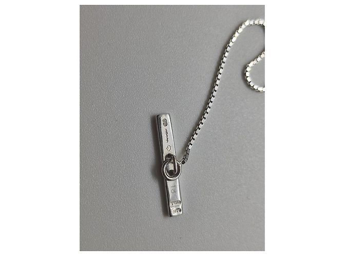 Bracciale Gucci in oro bianco con barra logo Argento - vista 3