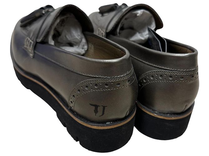 Trussardi Jeans Mocassini in pelle metallizzata con nappe Metallico - vista 4