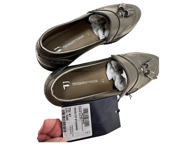 Trussardi Jeans Mocassini in pelle metallizzata con nappe Metallico - vista 5