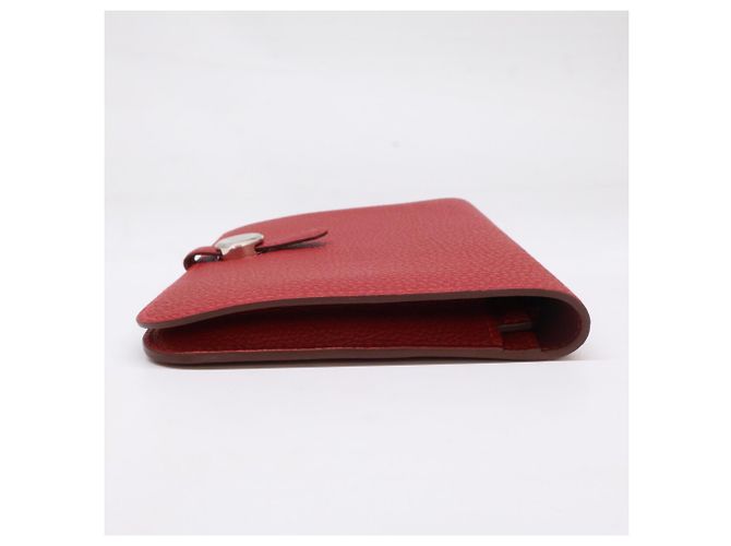 Hermès Cartera larga Hermes C-stamp Togo Dogon GM Roja - vista 2