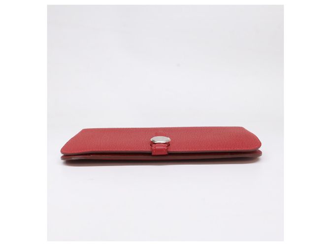 Hermès Cartera larga Hermes C-stamp Togo Dogon GM Roja - vista 3