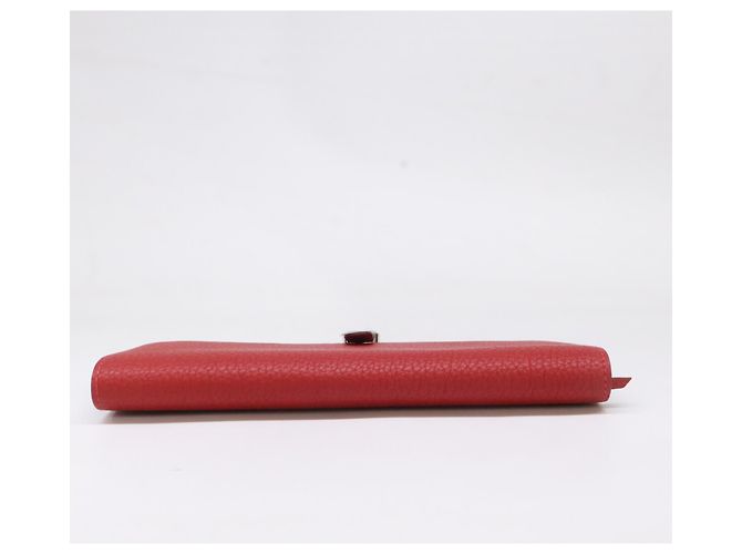 Hermès Cartera larga Hermes C-stamp Togo Dogon GM Roja - vista 5