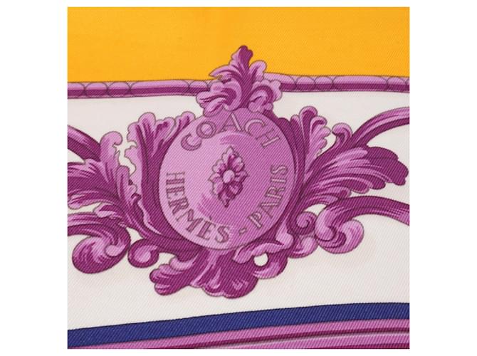 Hermès Sciarpa in seta Les Tambours Hermes in giallo - vista 3