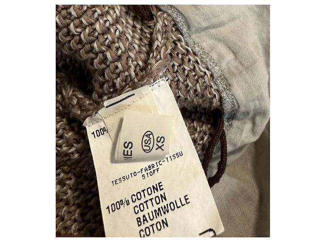 Fabiana Filippi Strickjacke Wickeloptik braun & weiß - Ansicht 7