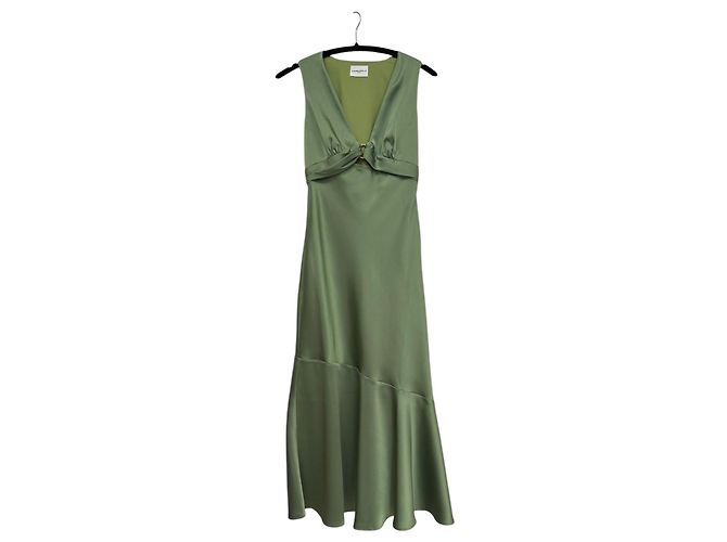 Claudie Pierlot Satin Midikleid Grün - Ansicht 2