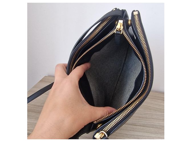 Céline Celine Trio Borsa a tracolla in pelle nera Nero - vista 12
