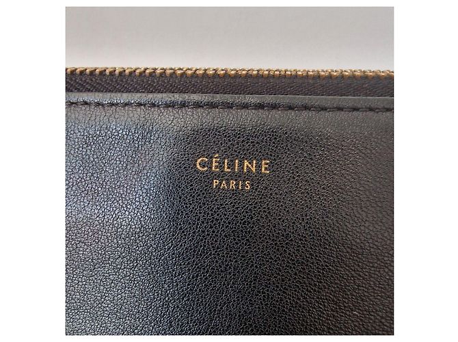 Céline Celine Trio Borsa a tracolla in pelle nera Nero - vista 7