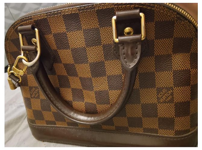 Louis Vuitton Alma PM Bolsa Damier Ebene Marrom - vista 7